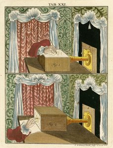 光学顕微鏡を使用した拡大画像の描画、1768 作： German School
